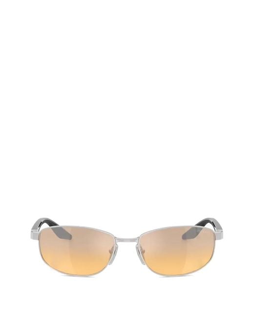 Prada Linea Rossa Natural Logo-Plaque Rectangle-Frame Sunglasses for men