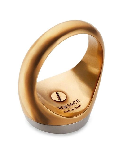 Orbit Ring Versace de hombre de color Metallic