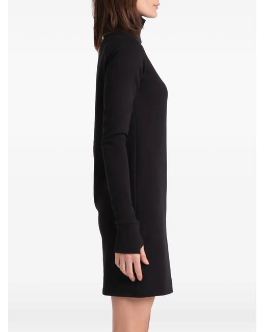 MARCELLA Black Alani Turtle-Neck Zip-Detail Mini Dress