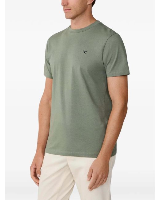 Hackett Green Logo-Embroidered Cotton T-Shirt for men