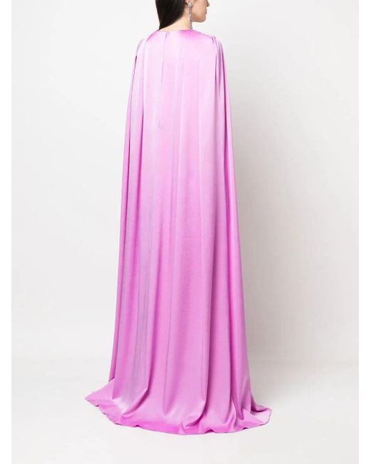 Alex Perry Pink Hudson Cape-effect Satin-crepe Gown