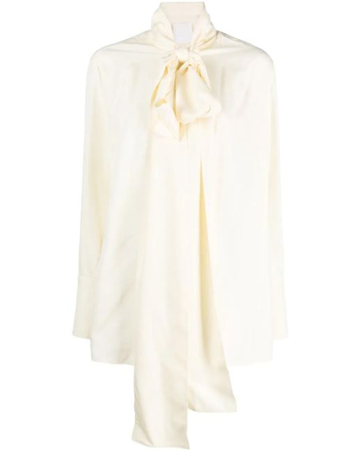 Givenchy ボウタイ シルクブラウス White
