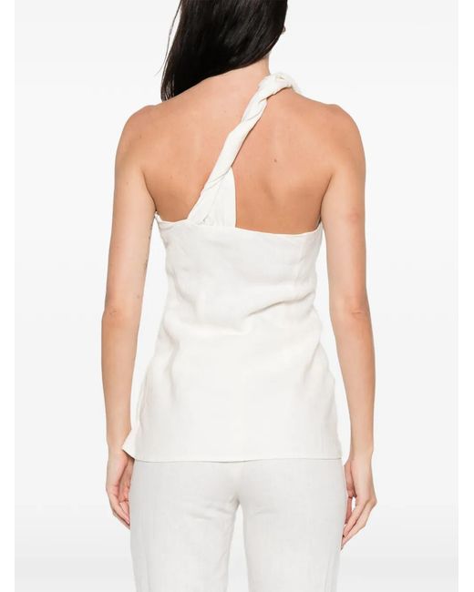 Faithfull The Brand White Agua One-Shoulder Top