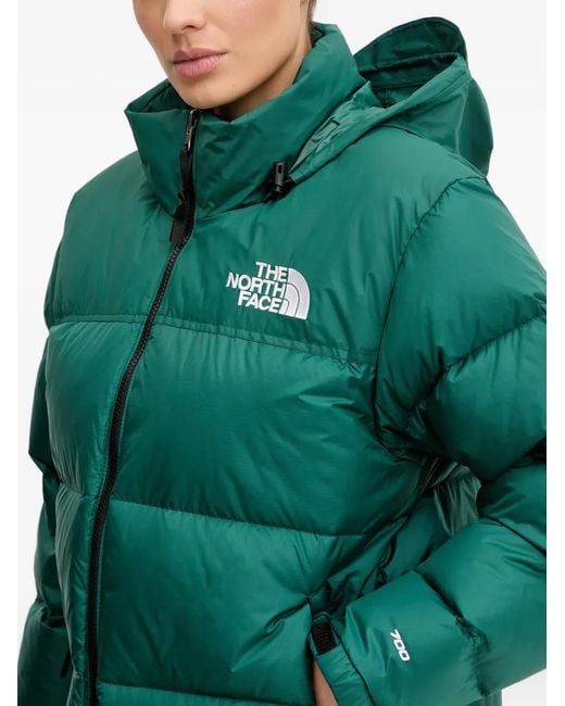 The North Face Green Zip Logo-Print Hooded Jacket