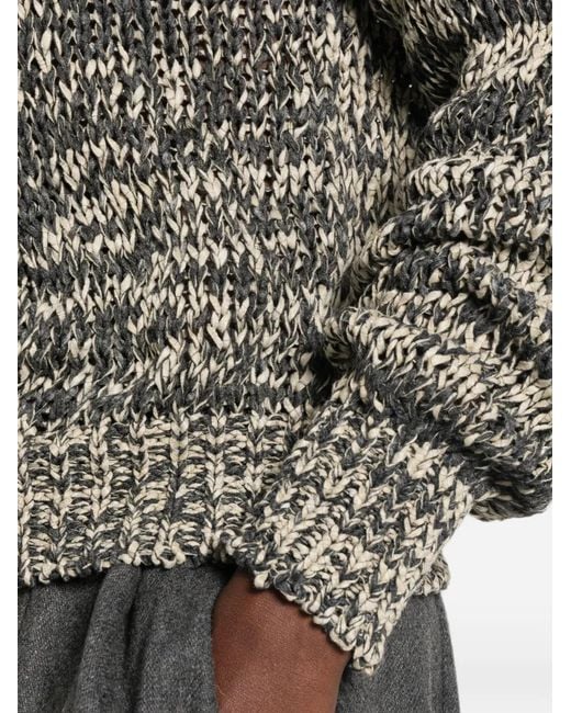 Rohe Gray Mouline-Knit Crew-Neck Sweater