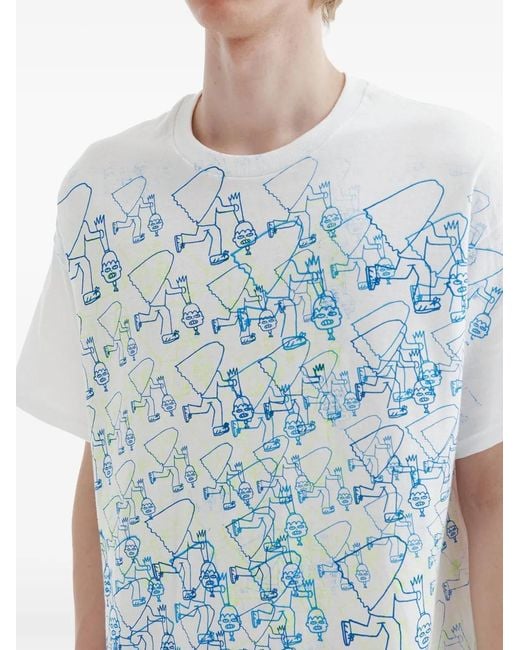 WESTFALL Blue Graphic-Print T-Shirt for men