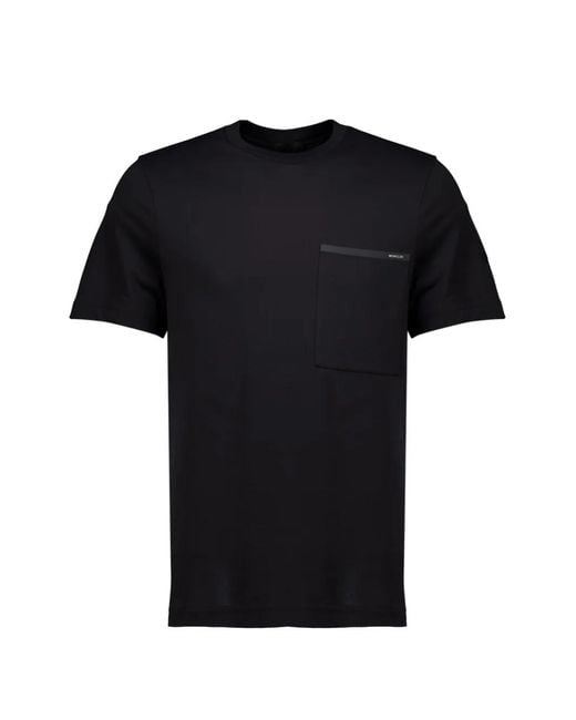 Moncler Black Cotton-Jersey T-Shirt With Chest Pocket for men