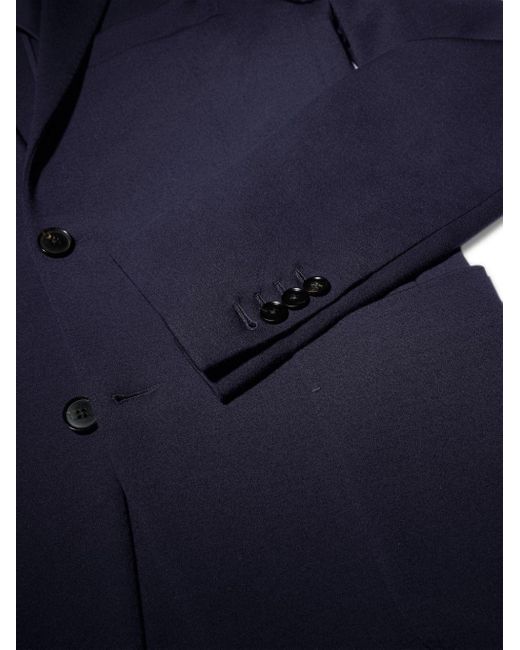 Zegna Blue Wool Notched-lapels Blazer for men