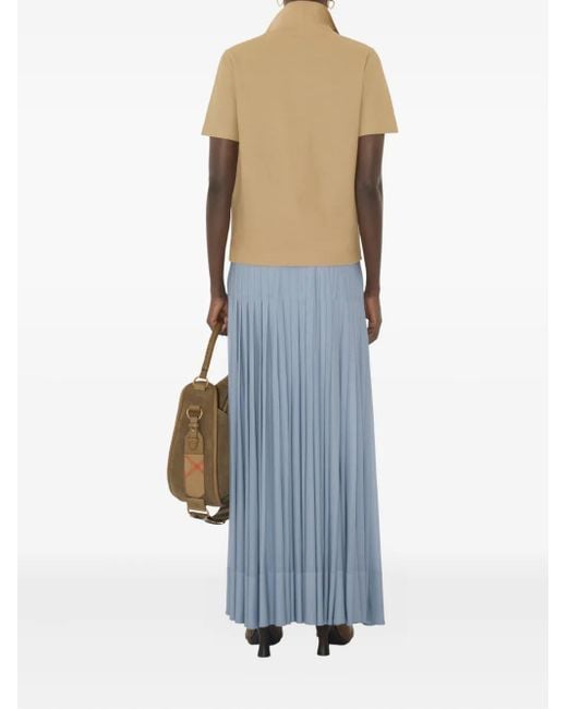 Polo de algodón Burberry de color Natural