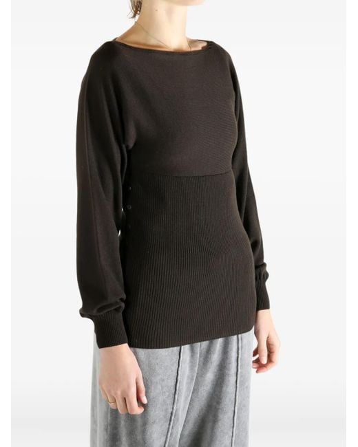 Paloma Wool Black Ribbed Buttoned Sweater