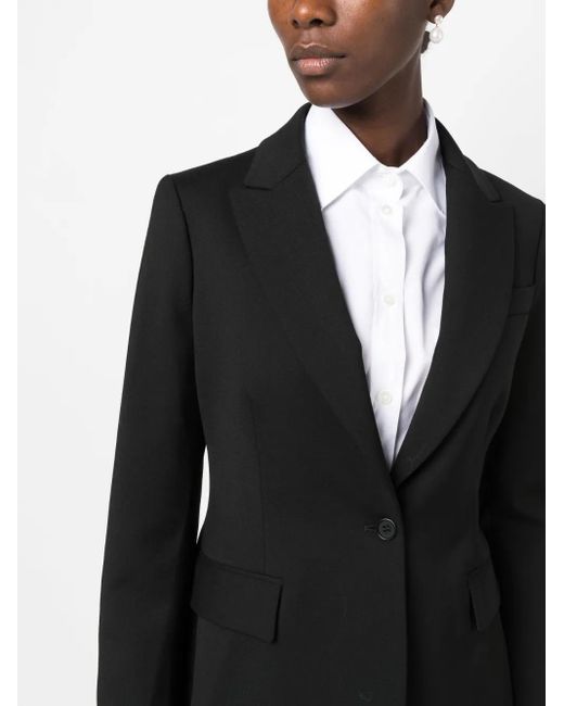 P.A.R.O.S.H. Black Single-Breasted Virgin Wool Blazer