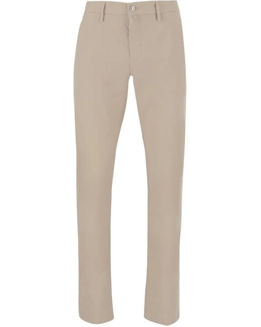 Jacob Cohen Straight Broek Met Applicatie in het Natural voor heren