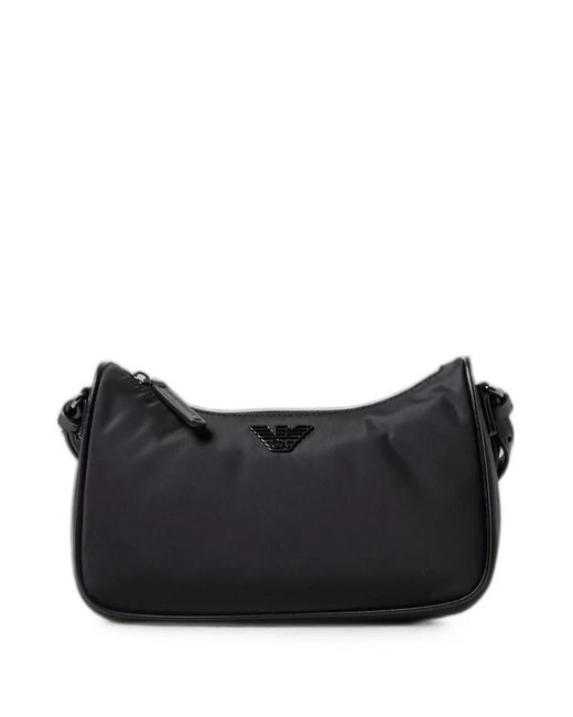 Emporio Armani Black Logo-Plaque Shoulder Bag for men
