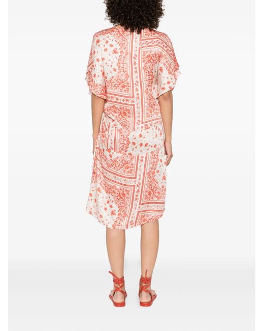 Fendi Patterned-Jacquard Drawstring Midi Dress in Pink | Lyst UK Fendi Patterned-Jacquard Drawstring Midi Dress in Pink | Lyst UK