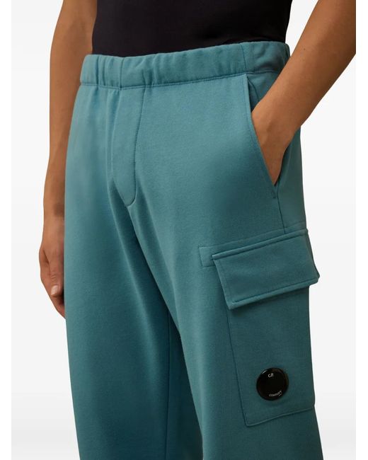 C P Company Green Cargo-Pocket Track Pants for men