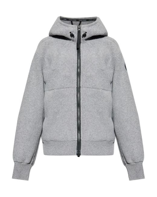 Canada Goose Gray Hooded Wool Jacket for men