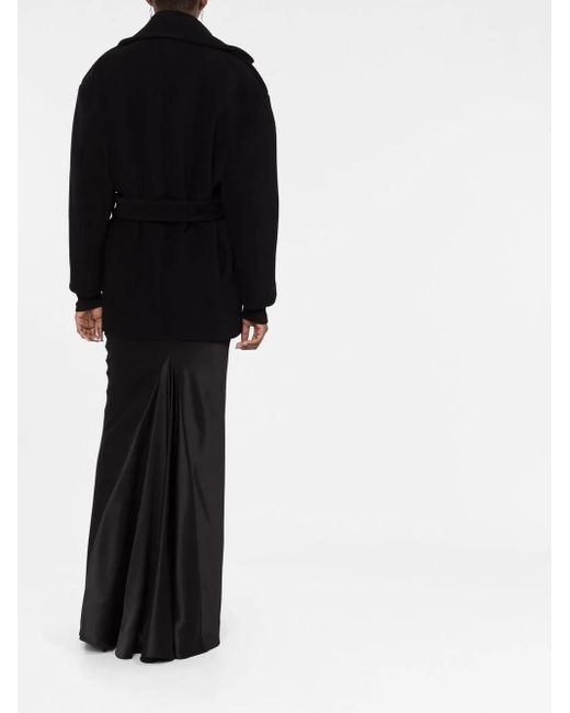 Saint Laurent Black Notched-Collar Zip-Fastening Coat