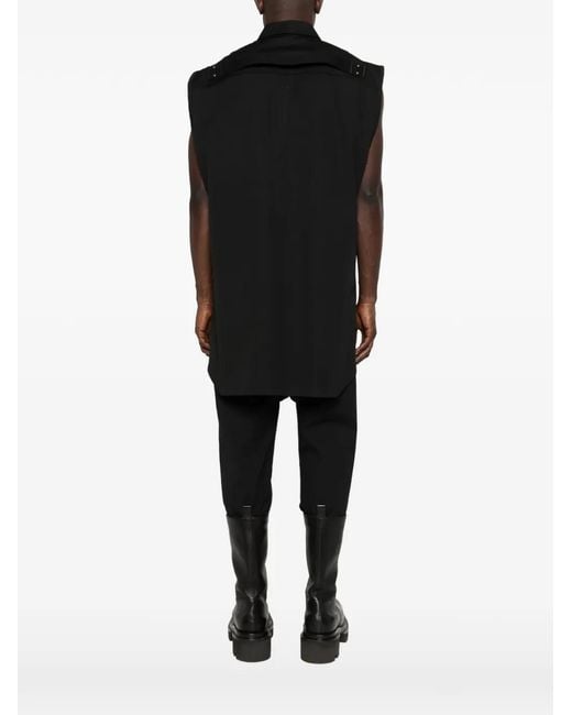 Rick Owens Black Jumbo Button Fastening Overshirt for men