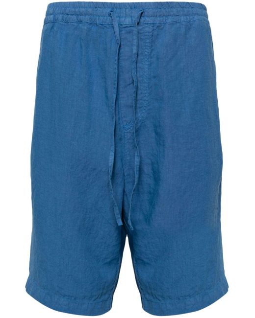 120% Lino Blue Linen Bermuda Shorts for men