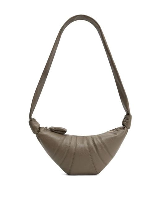 Lemaire Croissant Kleine Geknoopte Schoudertas Met Vlakken in het Metallic