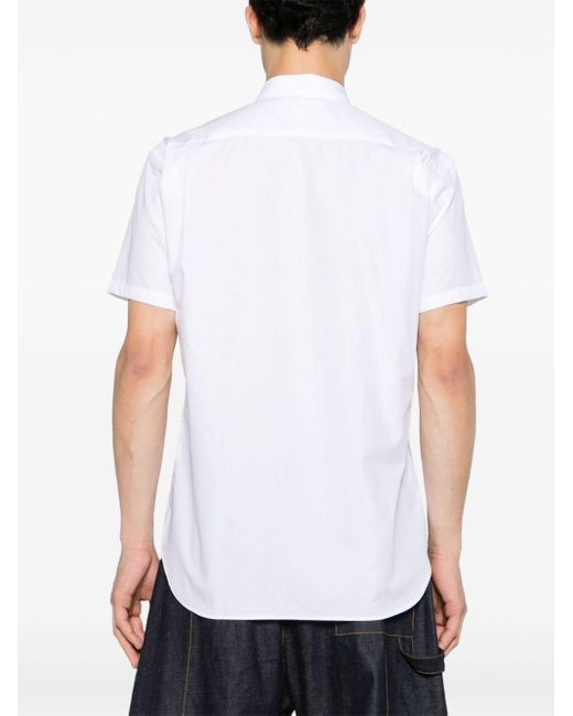 Comme des Garçons Katoenen Overhemd Met Patchwork in het White voor heren