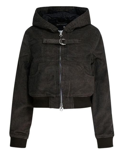 Our Legacy Black Hooded Buckle-Detail Jacket
