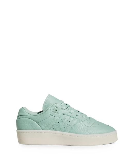 Adidas Green Rivalry Lux Low Pebbled-Leather Sneakers for men