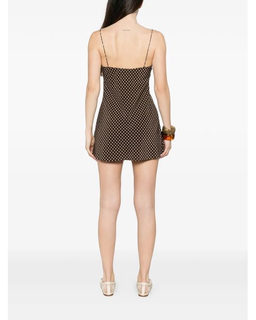 Matteau Brown Polka-Dot Square-Neck Dress