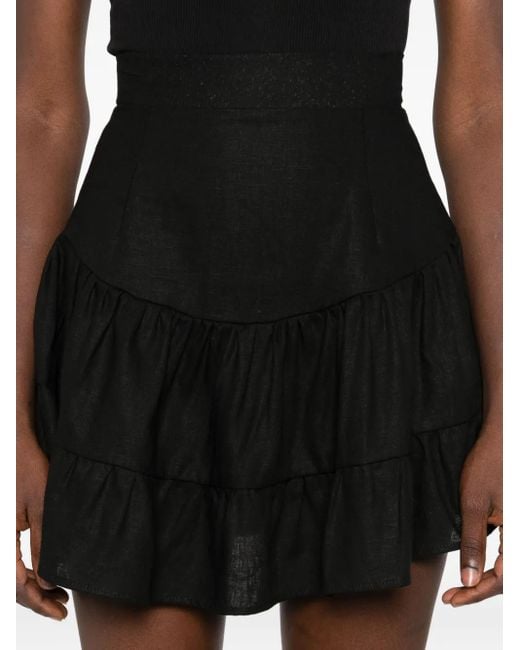 Hamza Black Bali Tiered-Ruffles Mini Skirt