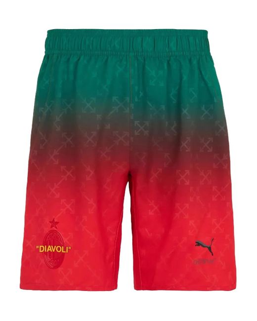 PUMA Red Ac Milan X Off- Authentic Shorts for men
