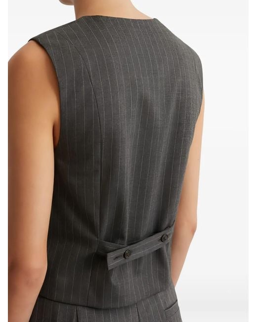 Marc O' Polo Gray Pinstripe Sleeveless Waistcoat