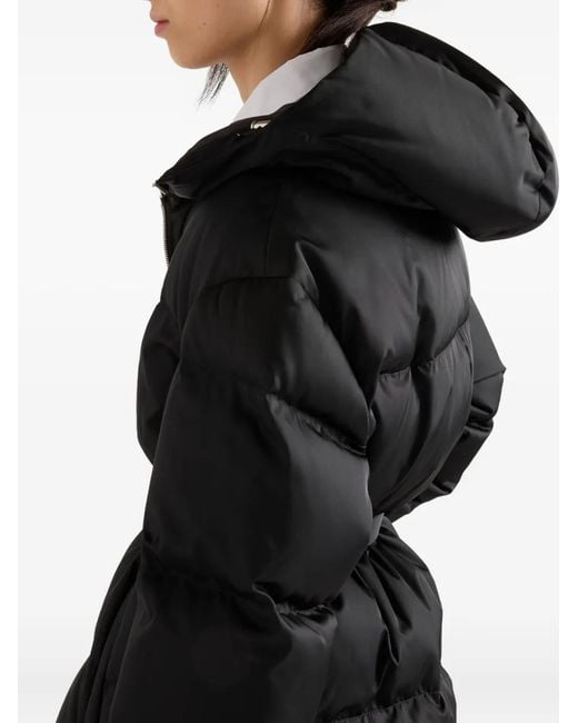 Prada Black Re-Nylon Hooded Down Jacket