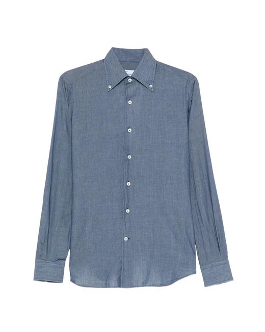 Alessandro Gherardi Blue Buttoned Cotton Shirt for men