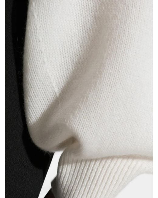 Lisa Yang White Veira Balloon-Sleeve Sweater