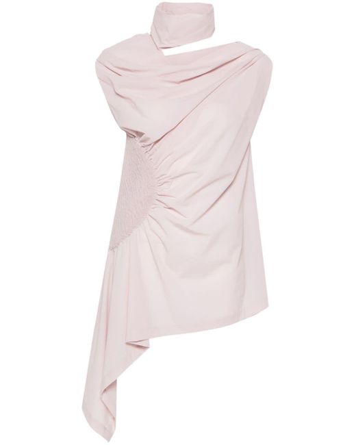 Blouse drapée à design sans manches Issey Miyake en coloris Pink