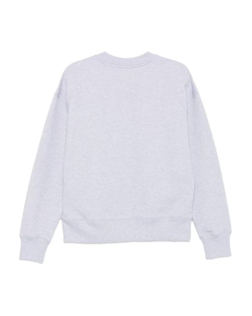 MSGM White Relaxed Fit Cotton Sweatshirt With Script Logo Detail