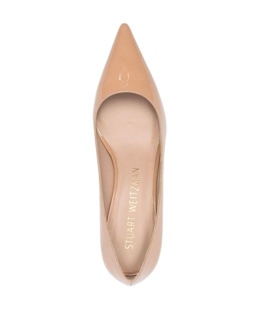 Stuart Weitzman Natural Kitten 50Mm Leather Pumps