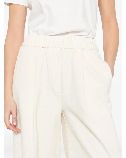 Forte_forte White Pantalon À Taille Élastiquée