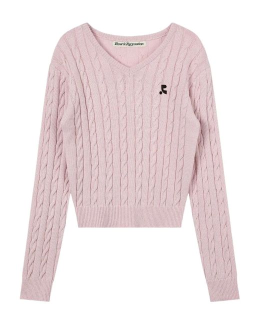 Rest&Recreation Pink V-Neck Sweater