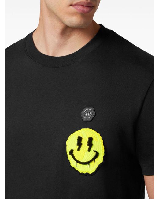 T-shirt Smile di Philipp Plein in Black da Uomo
