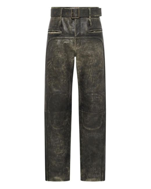 Pantalon Moon En Cuir MARINE SERRE pour homme en coloris Gray