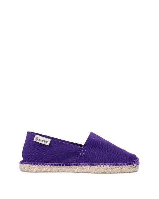 Espadrilles Purple Whipstitch-Trim Canvas