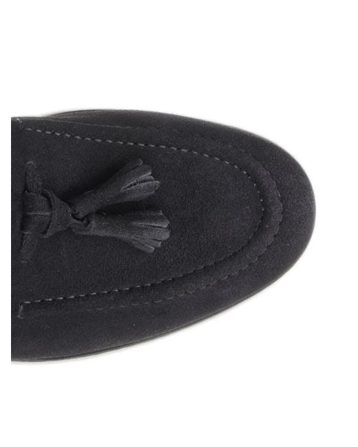 Al Duca D'aosta Blue Tassel-Detail Suede Loafers for men
