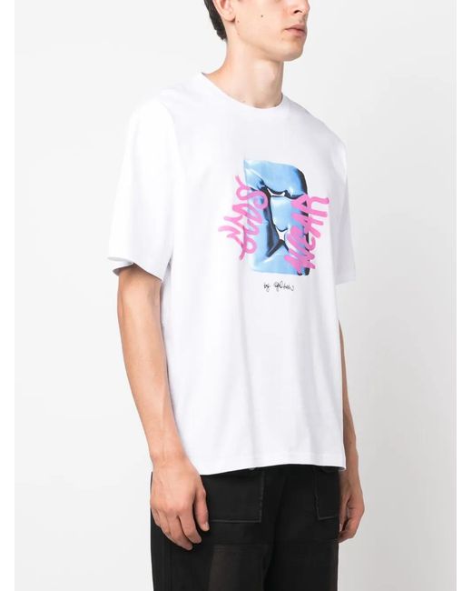 Gcds White "G" Graffiti Loose Tee for men