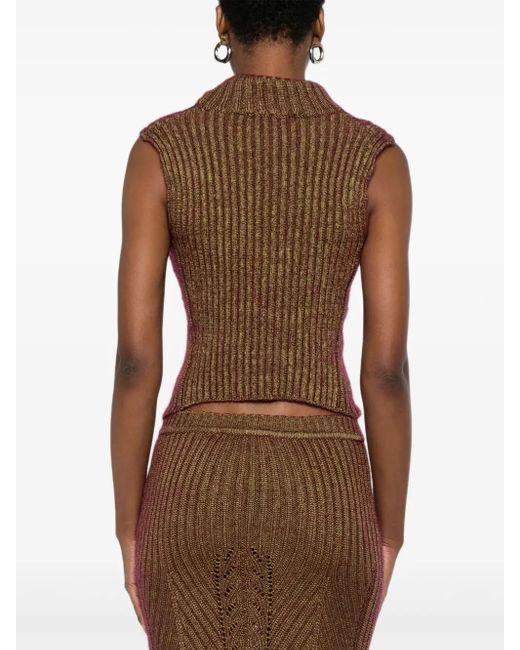 Vivienne Westwood Brown Mary Corset High-Neck Cut-Out Top