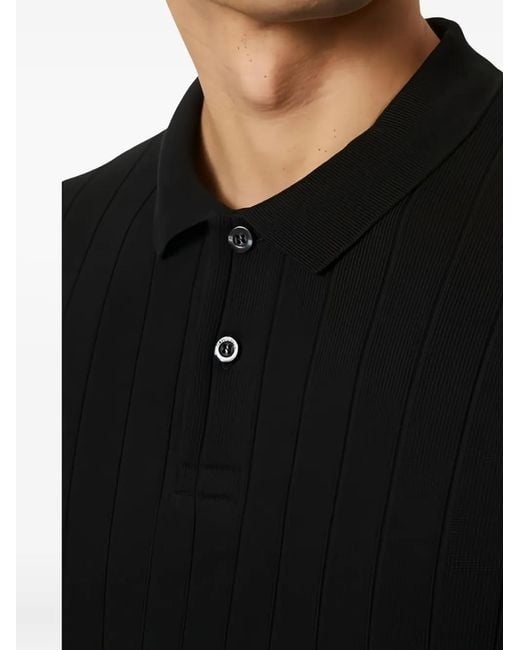 Marc O' Polo Geribbeld Poloshirt in het Black voor heren