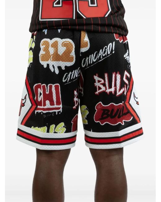 Mitchell & Ness Blue Nba Chicago Bulls 1997 Slap Sticker Swingman Shorts for men