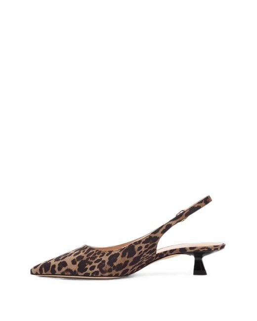 Stuart Weitzman Brown Stuart Sculpt Leopard-Print Slingback Pumps