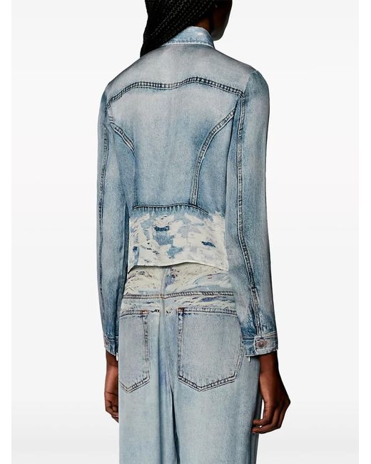 DIESEL Blue C-Lorelle Denim-Print Shirt