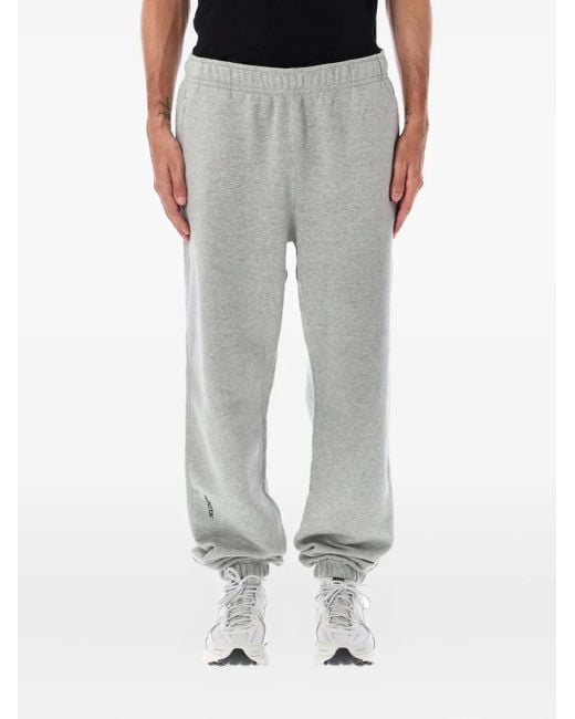 Nike Gray Elastic-Cuff Fleece Track Pants for men